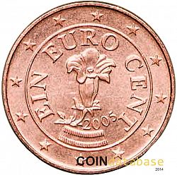 1 cent 2005 Large Obverse coin