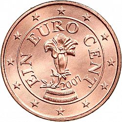 1 cent 2007 Large Obverse coin