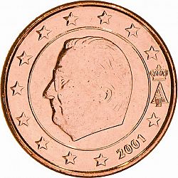 1 cent 2001 Large Obverse coin