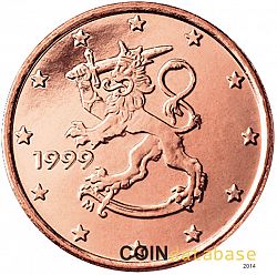 1 cent 1999 Large Obverse coin