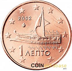 1 cent 2002 Large Obverse coin