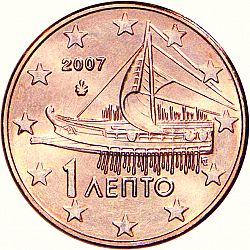 1 cent 2007 Large Obverse coin