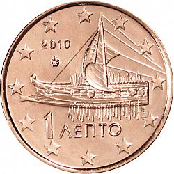 1 cent 2010 Large Obverse coin