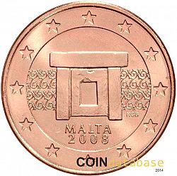 1 cent 2008 Large Obverse coin