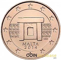 1 cent 2014 Large Obverse coin