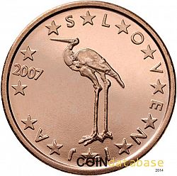 1 cent 2007 Large Obverse coin