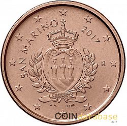 1 cent 2017 Large Obverse coin