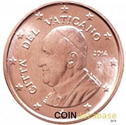 1 cent 2014 Large Obverse coin