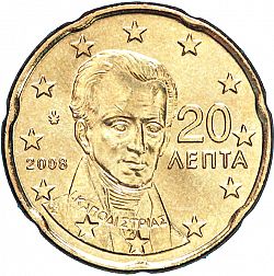 20 cents 2008 Large Obverse coin