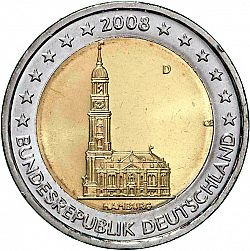 2 Euro 2008 Large Obverse coin