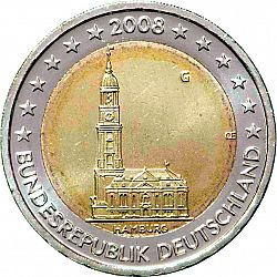 2 Euro 2008 Large Obverse coin