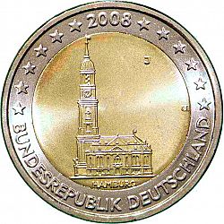 2 Euro 2008 Large Obverse coin