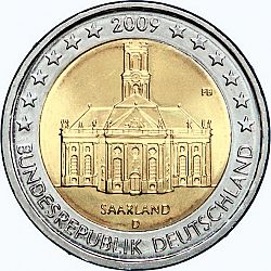 2 Euro 2009 Large Obverse coin