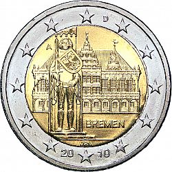 2 Euro 2010 Large Obverse coin