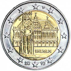 2 Euro 2010 Large Obverse coin