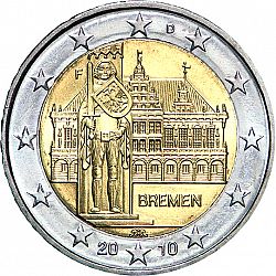 2 Euro 2010 Large Obverse coin