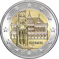 2 Euro 2010 Large Obverse coin