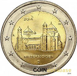 2 Euro 2014 Large Obverse coin