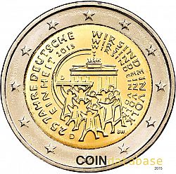 2 Euro 2015 Large Obverse coin