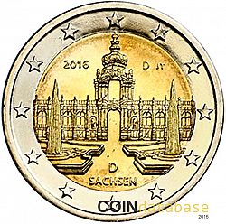 2 Euro 2016 Large Obverse coin