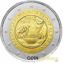 2 Euro 2015 Large Obverse coin