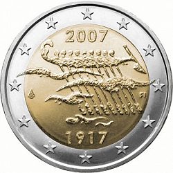 2 Euro 2007 Large Obverse coin