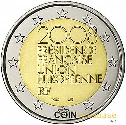 2 Euro 2008 Large Obverse coin