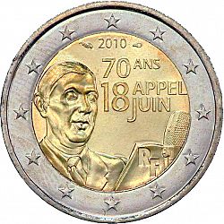2 Euro 2010 Large Obverse coin