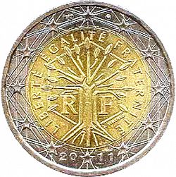 2 Euro 2011 Large Obverse coin