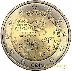 2 Euro 2011 Large Obverse coin