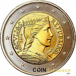 2 Euro 2014 Large Obverse coin