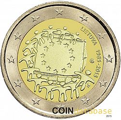 2 Euro 2015 Large Obverse coin