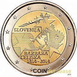 2 Euro 2014 Large Obverse coin