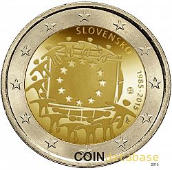 2 Euro 2015 Large Obverse coin