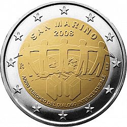 2 Euro 2008 Large Obverse coin