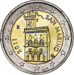 2 Euro 2011 Large Obverse coin