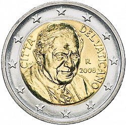 2 Euro 2008 Large Obverse coin