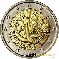 2 Euro 2011 Large Obverse coin