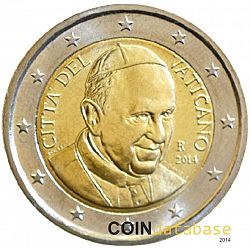 2 Euro 2014 Large Obverse coin