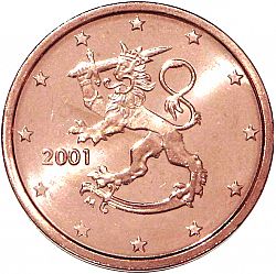 2 cent 2001 Large Obverse coin