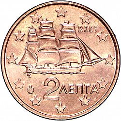 2 cent 2007 Large Obverse coin