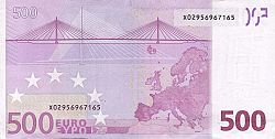 500 Euro 2002 Large Reverse coin