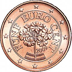 5 cent 2009 Large Obverse coin