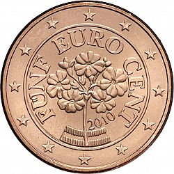 5 cent 2010 Large Obverse coin
