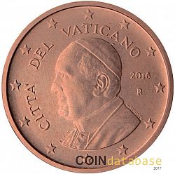 5 cent 2016 Large Obverse coin