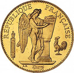 Large Obverse for 100 Francs 1881 coin