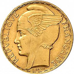 Large Obverse for 100 Francs 1933 coin