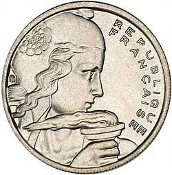 Large Obverse for 100 Francs 1958 coin