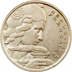 Large Obverse for 100 Francs 1958 coin