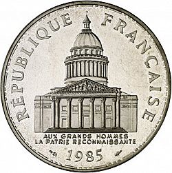 Large Obverse for 100 Francs 1985 coin
